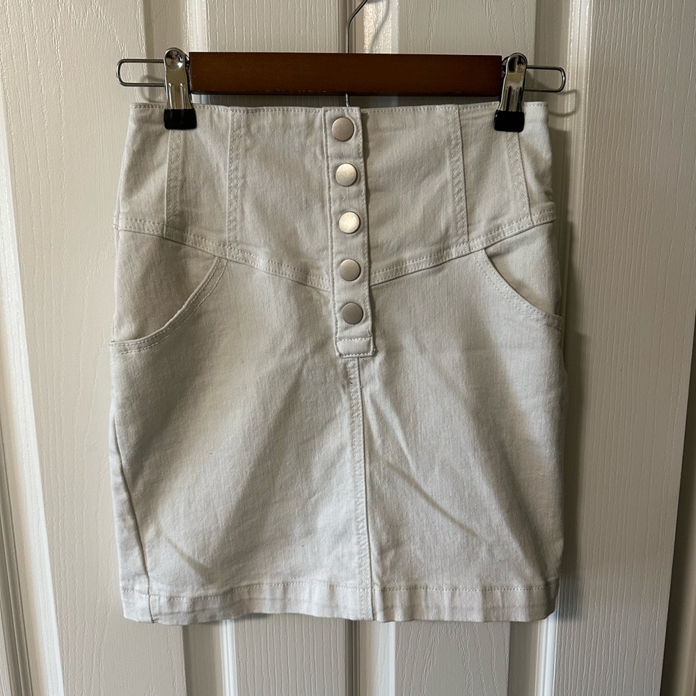 Forever 21 Button Up White Skirt